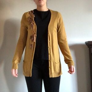 Anthropologie Sparrow Mustard Cardigan size M